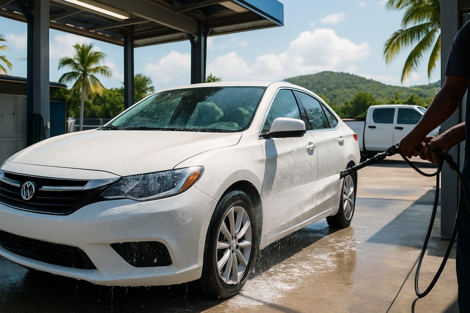 Beach Car Wash hero banner showcasing premium hand wash services in St. Croix